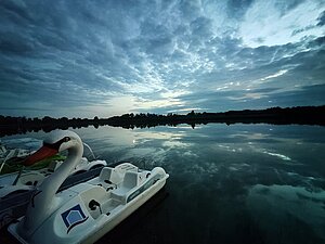 Sonnenuntergang auf der Burgwallinsel Foto: Jana Koch